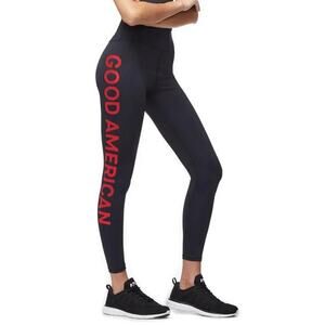 Good American  Core Power  Logo Leggings Yoga Workout Pants, Sz 1, NWOT, NEW